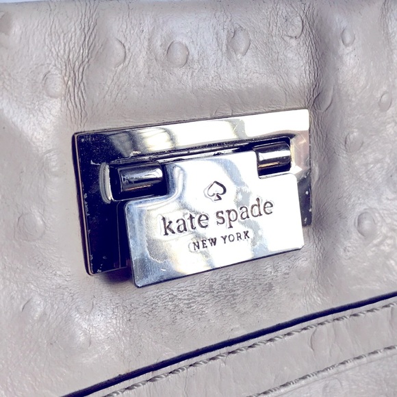 Kate Spade Cream Ostrich Print Leather - Picture 2 of 13